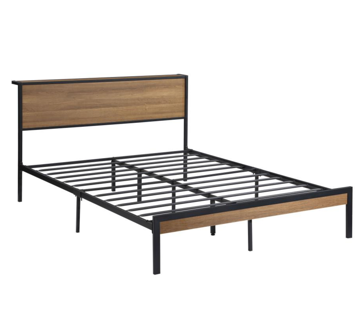 302144 -Ricky Metal Bed  Panel Bed Light Oak