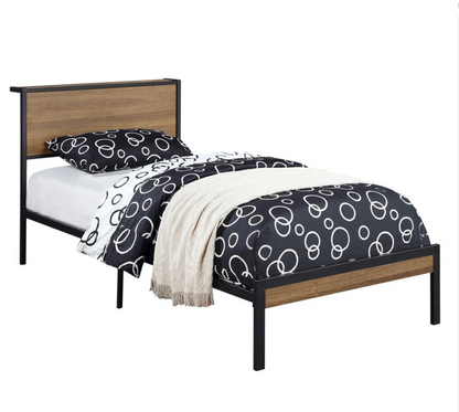 302144T -Ricky Metal Twin Panel Bed Light Oak