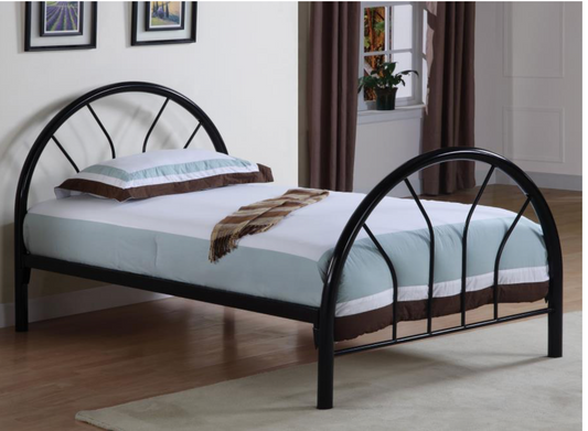 2389B-Marjorie Metal Twin Open Frame Bed Black
