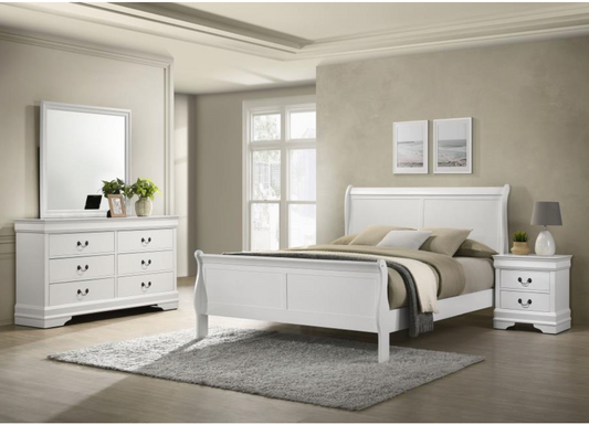 202441-S4 -Louis Philippe -piece Bedroom Set White