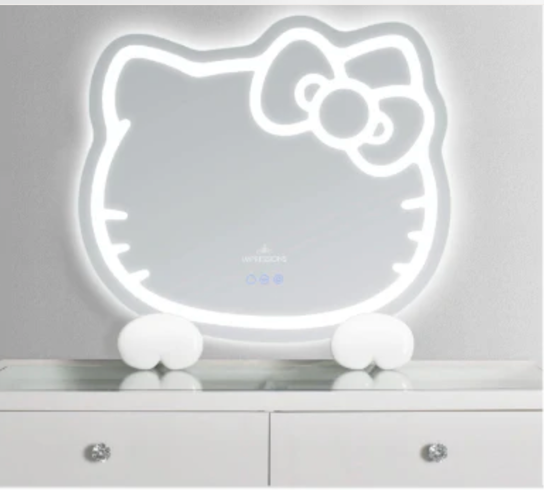 Hello Kitty ® RGB Wall Mirror 2.0 W/ Bluetooth Speakers and Specialty Base