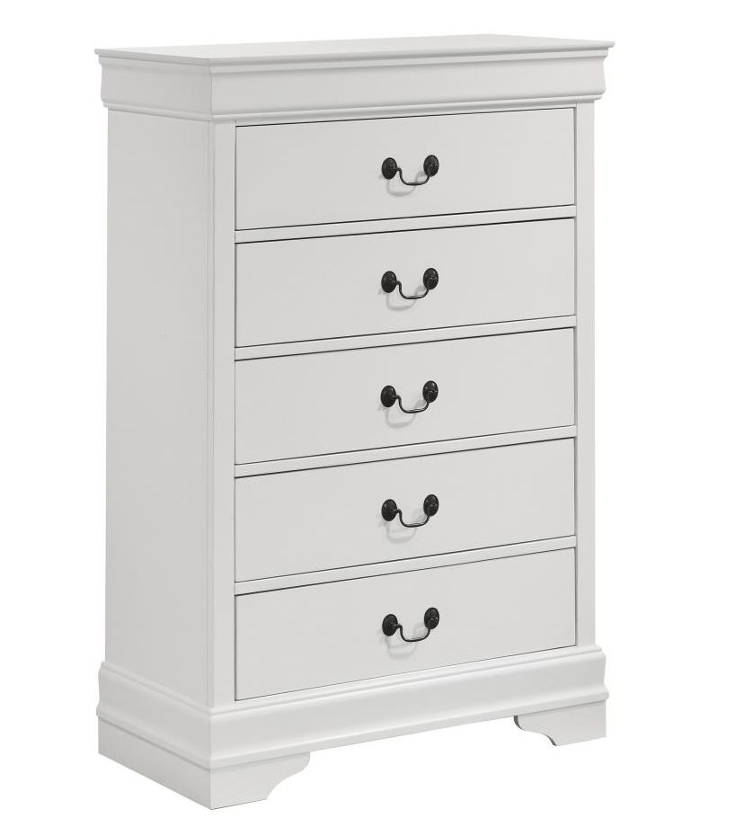 202445 - Louis Philippe 5-drawer Bedroom Chest White