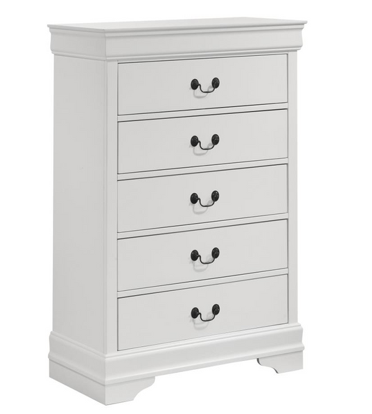 202445 - Louis Philippe 5-drawer Bedroom Chest White