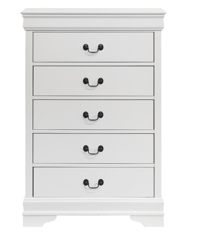 202445 - Louis Philippe 5-drawer Bedroom Chest White