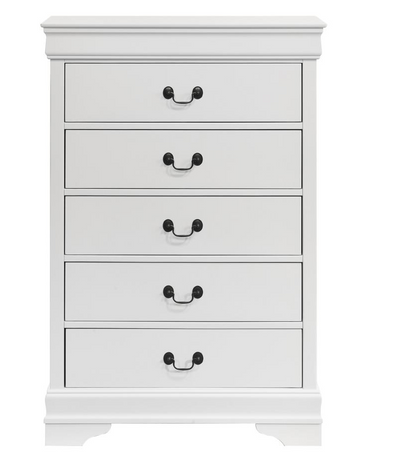 202445 - Louis Philippe 5-drawer Bedroom Chest White