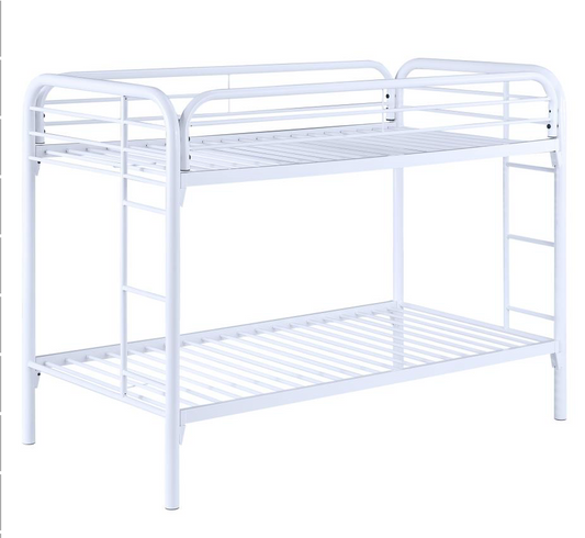 2256W -Morgan Metal Twin Over Twin Bunk Bed White