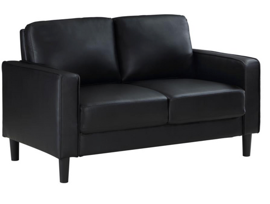 508362-Ruth Upholstered Track Arm Loveseat Black