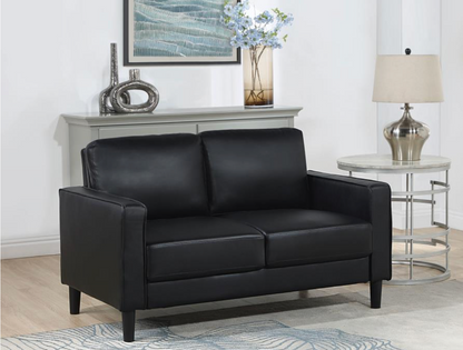 508362-Ruth Upholstered Track Arm Loveseat Black