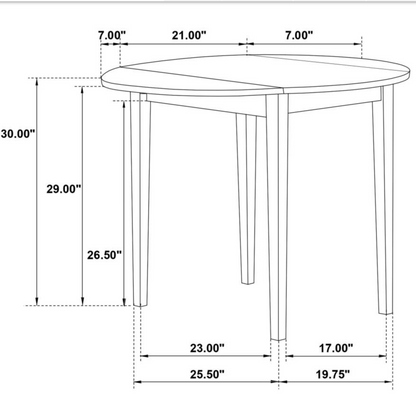 130005 - 3-piece Round Drop Leaf Dining Table Set Cappuccino