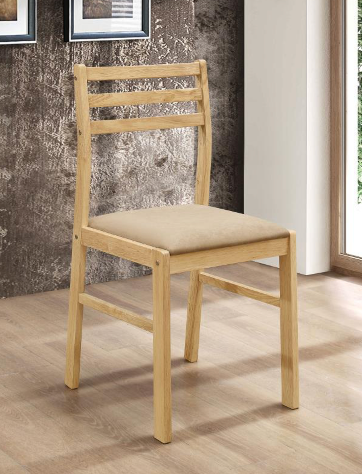 130006-3-piece Round Drop Leaf Dining Table Set Natural