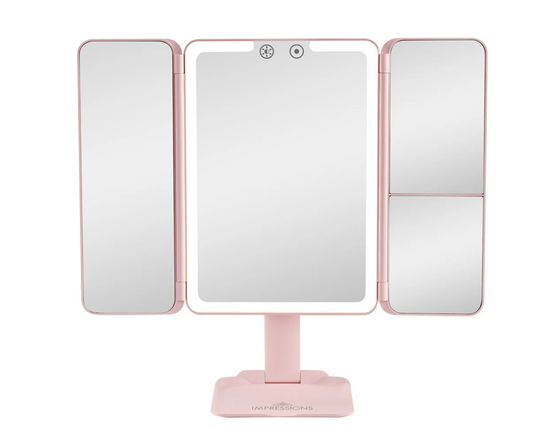 Flex Mini Trifold LED Makeup Mirror With Stand