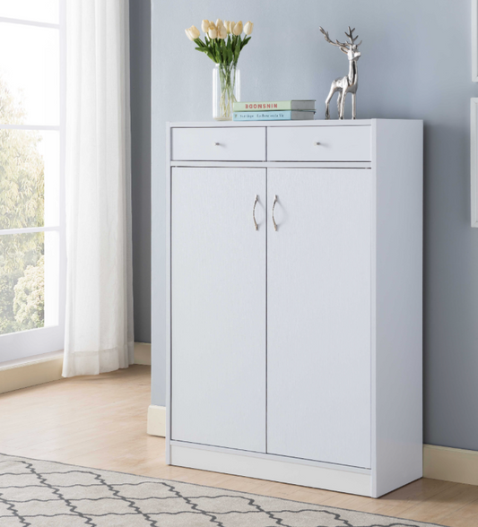 192619-SHOE/STORAGE CABINET - WHITE