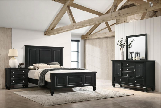 201321KWN-S4 Sandy  California King Bedroom Set Black