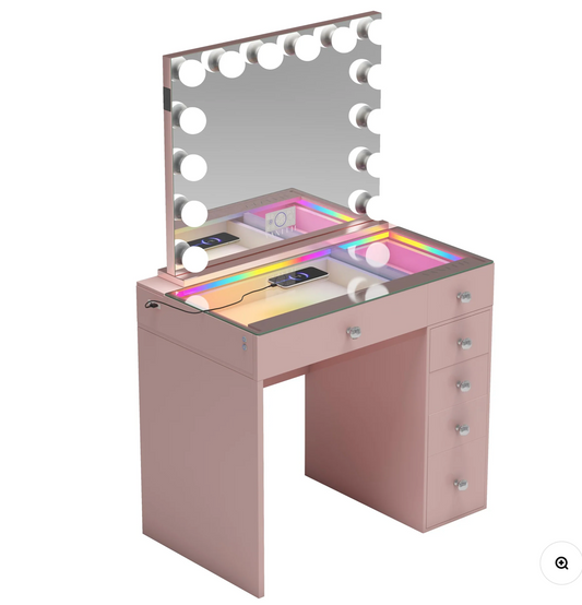 VANITII Mini Diana Vanity Set -6 Storage Drawers with Mirror
