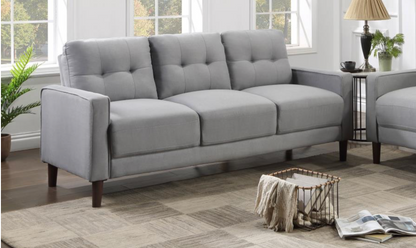 506781-Bowen Upholstered Track Arm Tufted Sofa Grey