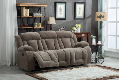 8048-2PC 2PC TAN Fabric Manual Reclining Sofa Set
