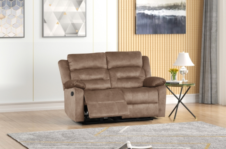 8079-3PC 3PC TAN Fabric Manual Reclining Sofa Set