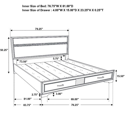 205111KE -Miranda Panel Bed White
