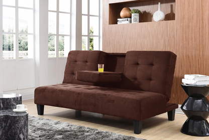 7501-BR DARK BROWN Dacron Fabric Futon Sofa Bed