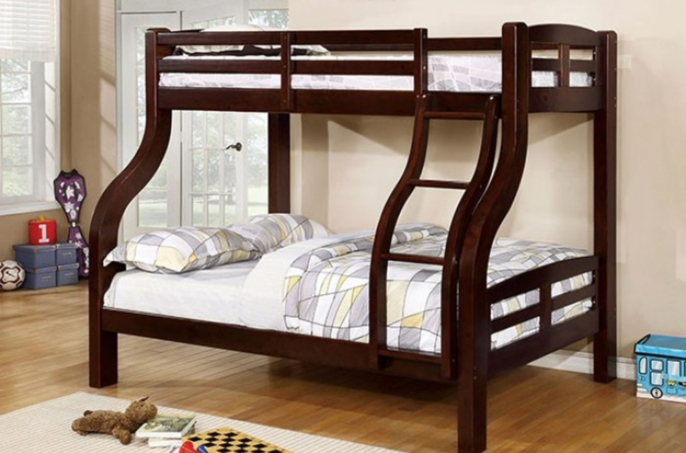 SOLPINE TWIN/FULL BUNK BED     |     CM-BK618EX-BED