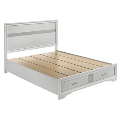 205111Q-Miranda 51-inch Wood Queen Storage Panel Bed White