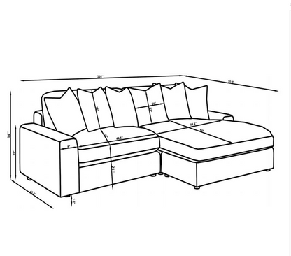 509900 - Blaine Upholstered Reversible Chaise Sectional Sofa Fog