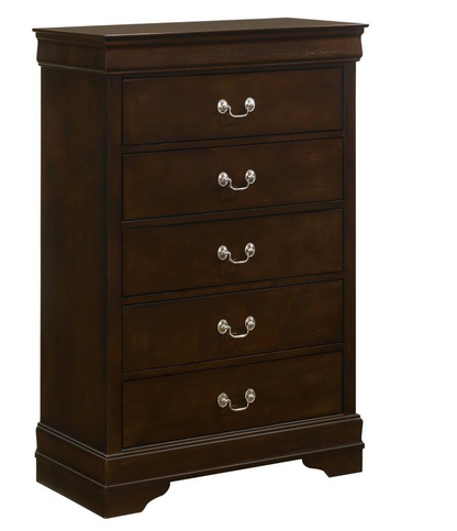 202445 - Louis Philippe 5-drawer Bedroom Chest White