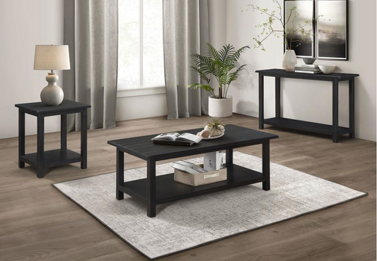 710568 -Payne Wood Coffee Table with Shelf Distressed Java