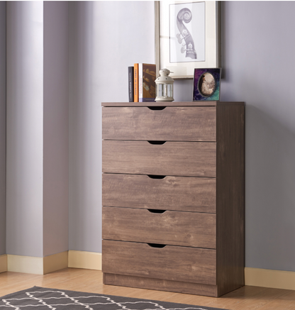 K16071- 5 DRAWERS CHEST - HAZELNUT