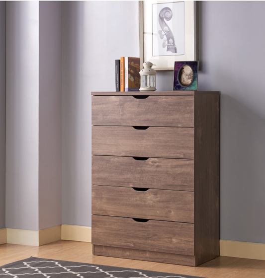 K16071- 5 DRAWERS CHEST - HAZELNUT