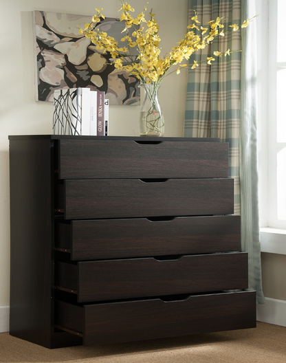 K16002-5 DRAWERS CHEST - RED COCOA