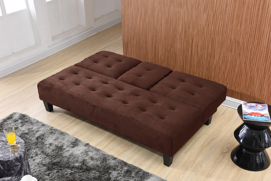 7501-BR DARK BROWN Dacron Fabric Futon Sofa Bed